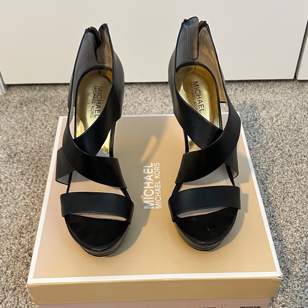 Michael Kors Black Strappy Heels